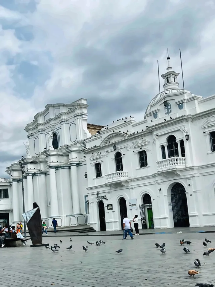 Popayán Cathedral with white façades